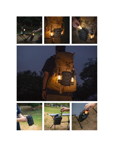 Bolsa Táctica Molle EDC Camping Moon Negra 12.45x6.1x17.02 cm