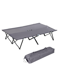 Cama Plegable para 2 Personas Gris - 193x125 cm - 136 kg