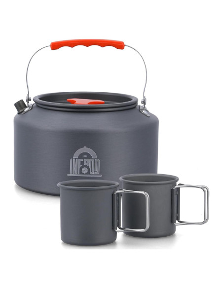 Juego de Tetera de Camping INFOOD 2.5L con 2 Tazas y Bolsa Juego de Tetera de Camping INFOOD 2.5L con 2 Tazas y Bolsa