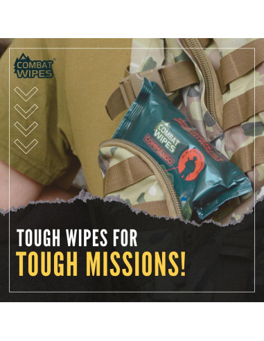 Toallitas Húmedas Biodegradables Combat Wipes COMMANDO - 25 Unidades