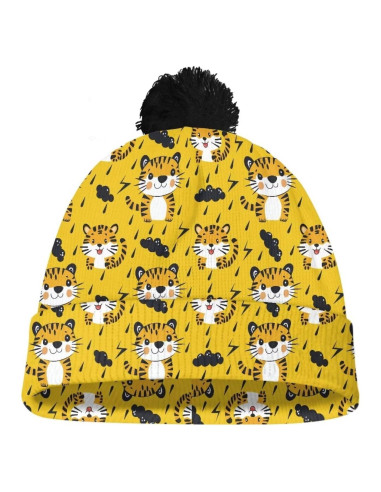 Gorro de Invierno Tejido para Niños Kawaii con Bola de Pelaje