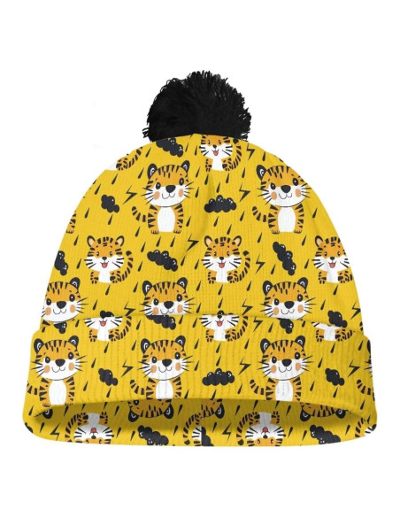 Gorro de Invierno Tejido para Niños Kawaii con Bola de Pelaje Gorro de Invierno Tejido para Niños Kawaii con Bola de Pelaje