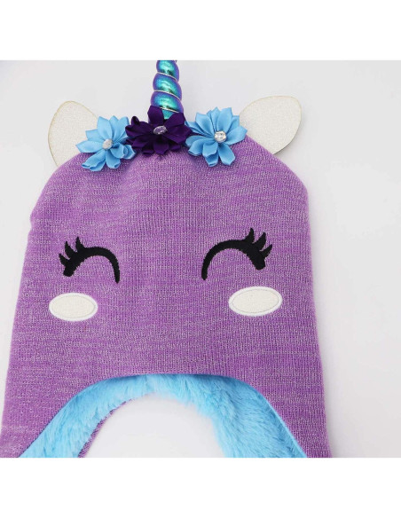Gorro de Invierno Unicornio Brillante para Niñas 2-8 Años Gorro de Invierno Unicornio Brillante para Niñas 2-8 Años