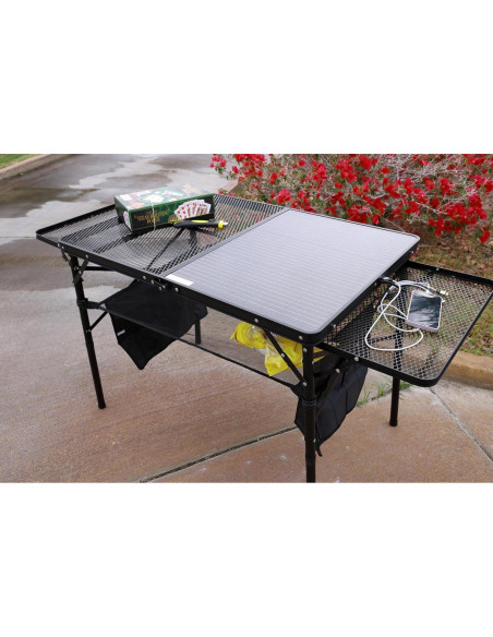 Mesa de Camping Nice C con Panel Solar 45W y Altura Ajustable Mesa de Camping Nice C con Panel Solar 45W y Altura Ajustable
