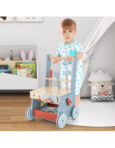 Andador para Bebés HONEY JOY 2 en 1 con Banco de Herramientas