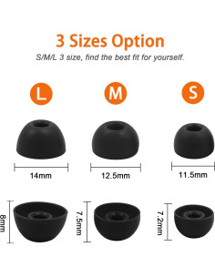 Puntas de Silicona para Auriculares Beats Studio Buds - Negro 2