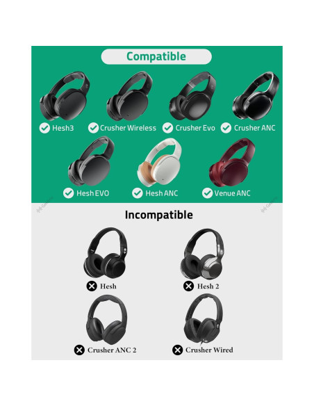 Almohadillas de Reemplazo Geekria para Skullcandy Crusher y Hesh Almohadillas de Reemplazo Geekria para Skullcandy Crusher y Hesh