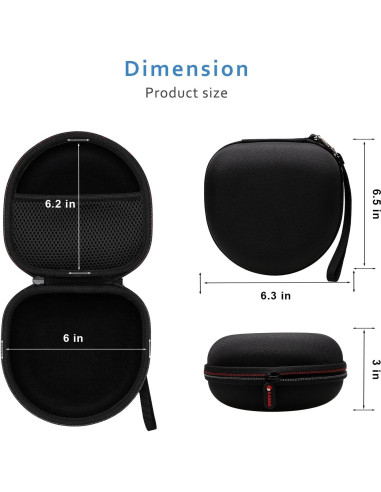 Funda para Auriculares XANAD Negra - Compatible con Beats, JBL, JLab