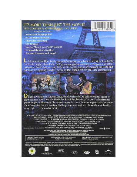 Mortal Kombat: Aniquilación DVD - Robin Shou, 98 min Mortal Kombat: Aniquilación DVD - Robin Shou, 98 min