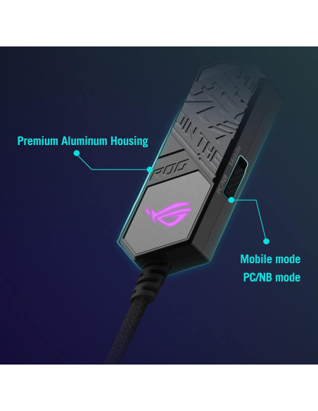 DAC Gaming ASUS ROG Clavis USB-C con MQA y Cancelación AI DAC Gaming ASUS ROG Clavis USB-C con MQA y Cancelación AI