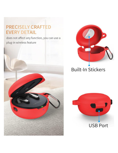 Funda Protectora Silicona WQNIDE para LG Tone Free FP9 Rojo