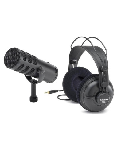 Micrófono Dinámico Samson Q9U con Audífonos SR950 y Accesorios