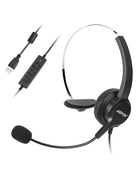 Auricular con cable AGPTEK USB con micrófono y cancelación de ruido Auricular con cable AGPTEK USB con micrófono y cancelación de ruido