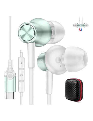 Auriculares USB C COOYA HiFi Estéreo In-Ear con Micrófono