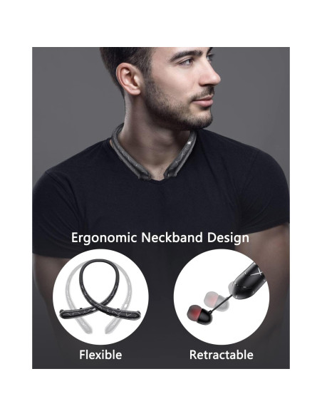 Auriculares Bluetooth Finpola HX831 Retráctiles IPX5 18H Auriculares Bluetooth Finpola HX831 Retráctiles IPX5 18H