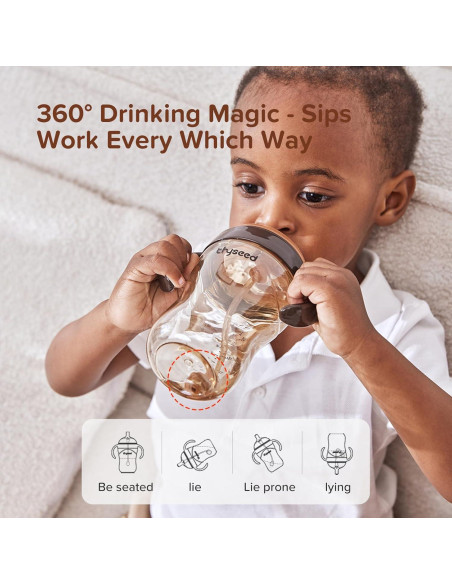Taza con Pajita Thyseed 300ml para Bebés - Sin Derrames Taza con Pajita Thyseed 300ml para Bebés - Sin Derrames