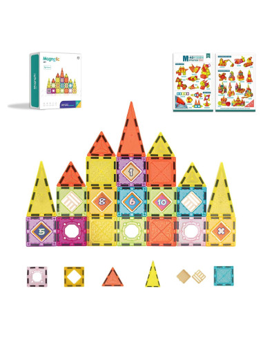 Juego de Bloques Magnéticos RUBLELITIE 38 Pcs para Niños 3-8 Años