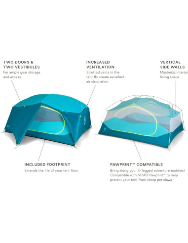 Tienda de Camping NEMO Aurora 3P Surge 4 Estaciones