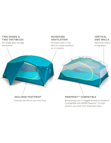 Tienda de Camping NEMO Aurora 3P Surge 4 Estaciones Tienda de Camping NEMO Aurora 3P Surge 4 Estaciones