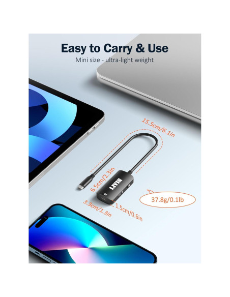 Adaptador USB C a HDMI LIVIN 4K 60Hz con Audio y PD 100W Adaptador USB C a HDMI LIVIN 4K 60Hz con Audio y PD 100W