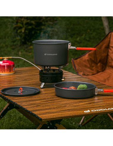 Kit de Cocina para Camping Odoland 30 Piezas Ligero y Antiadherente