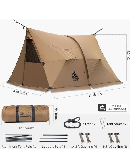 Carpa OneTigris ASH Canopy 4 Estaciones para 4 Personas Carpa OneTigris ASH Canopy 4 Estaciones para 4 Personas