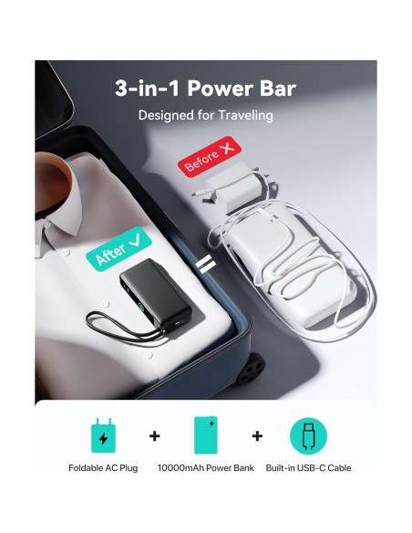 Cargador Portátil INIU 10000mAh 30W Carga Rápida USB-C Cargador Portátil INIU 10000mAh 30W Carga Rápida USB-C