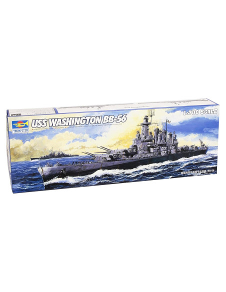 Modelo de Barco de Guerra Trumpeter USS Washington BB56 1/700 Modelo de Barco de Guerra Trumpeter USS Washington BB56 1/700