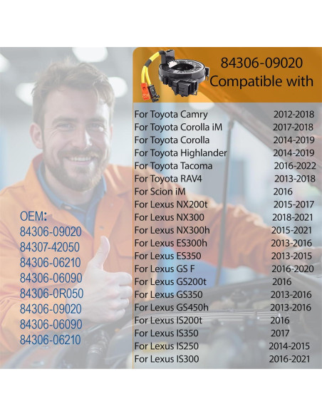 Resorte de Reemplazo Toyota Camry RAV4 Corolla 2012-2018 Resorte de Reemplazo Toyota Camry RAV4 Corolla 2012-2018