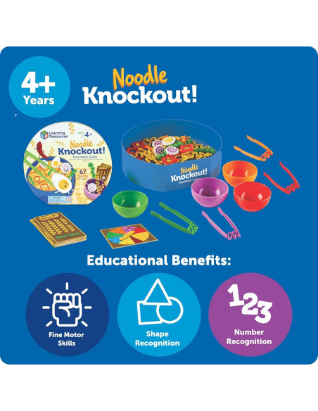 Juego de Habilidades Motoras Finas Learning Resources Noodle Knockout 67 Piezas Juego de Habilidades Motoras Finas Learning Resources Noodle Knockout 67 Piezas