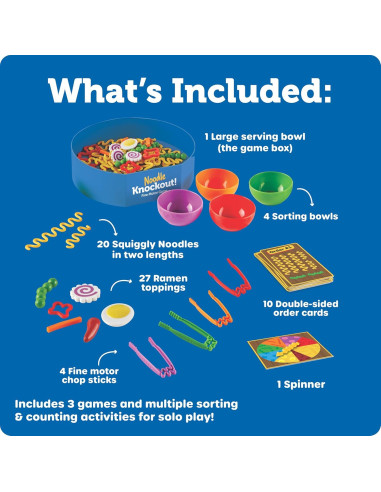 Juego de Habilidades Motoras Finas Learning Resources Noodle Knockout 67 Piezas