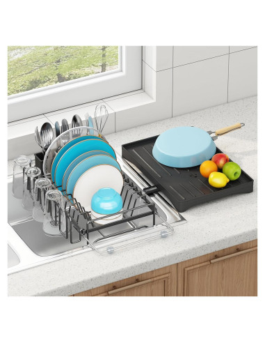 Escurridor de Platos Expandible ANTOPY Acero Inoxidable Negro