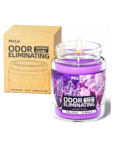 Set de Velas Desodorizantes MicCai de Soja Lavanda y Lila