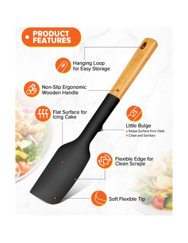 Juego de Cucharas de Silicona Badiano 4 Piezas Negro