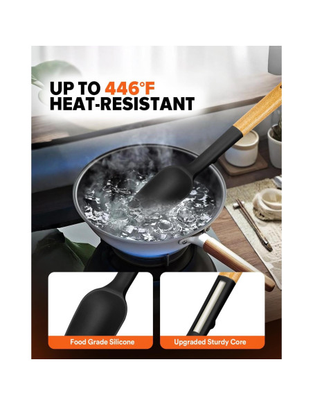 Juego de Cucharas de Silicona Badiano 4 Piezas Negro Juego de Cucharas de Silicona Badiano 4 Piezas Negro