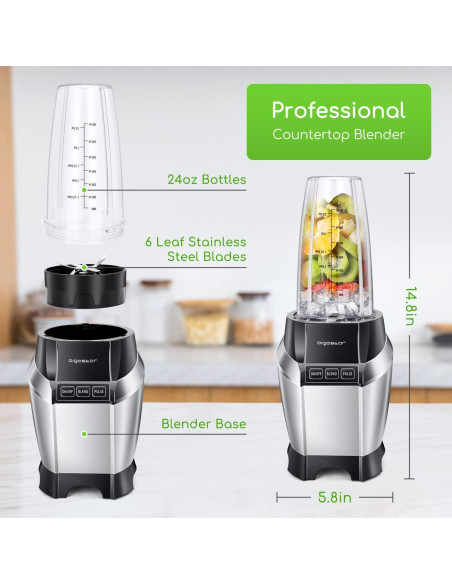 Licuadora Bullet Aigostar 1000W para Smoothies y Batidos Licuadora Bullet Aigostar 1000W para Smoothies y Batidos