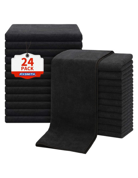 Toallas de salón FIXSMITH 24 Pack Microfibra Negra 40x68 cm Toallas de salón FIXSMITH 24 Pack Microfibra Negra 40x68 cm
