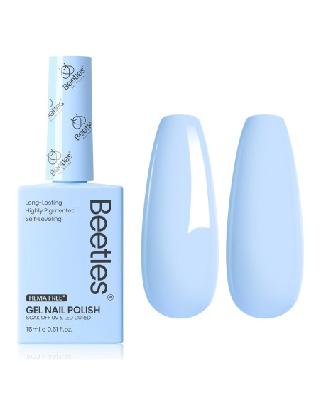 Esmalte de Uñas en Gel Beetles Azul Claro 15ml Libre de Hema Esmalte de Uñas en Gel Beetles Azul Claro 15ml Libre de Hema