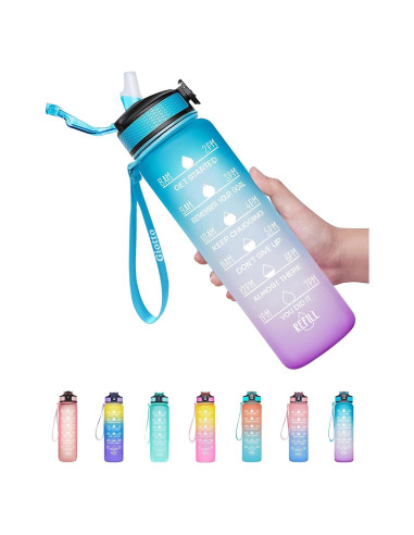 Botella de Agua Giotto 0.95L a Prueba de Fugas con Pajilla