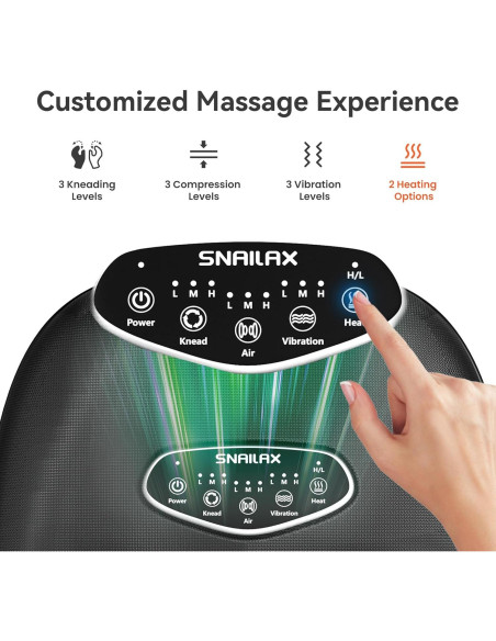 Masajeador de pies Shiatsu Snailax con calor y compresión Masajeador de pies Shiatsu Snailax con calor y compresión