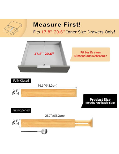 Divisores de Cajones Utoplike Grandes Ajustables de Bambú