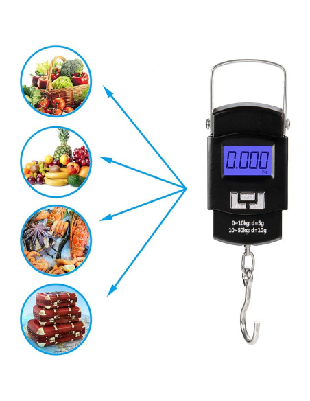 Báscula de Equipaje Digital Hyindoor 50kg Portátil Báscula de Equipaje Digital Hyindoor 50kg Portátil