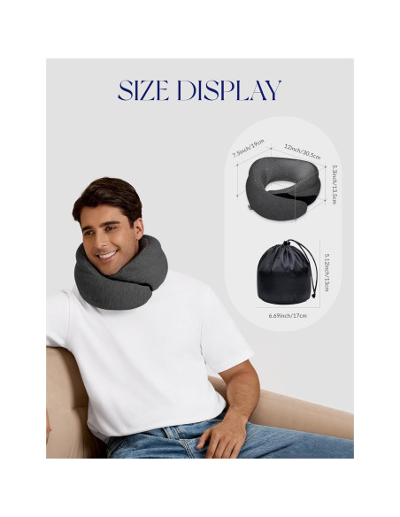 Almohada de viaje Korigo KR001 Gris Oscuro Espuma Viscoelástica Almohada de viaje Korigo KR001 Gris Oscuro Espuma Viscoelástica