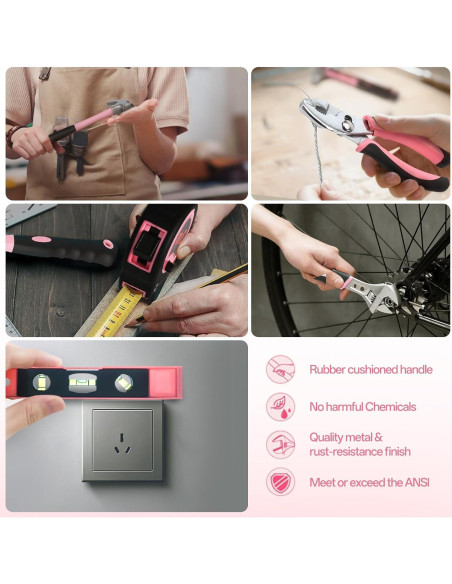 Kit de Herramientas Inalámbricas Rosa COMOWARE 12V con Taladro Kit de Herramientas Inalámbricas Rosa COMOWARE 12V con Taladro