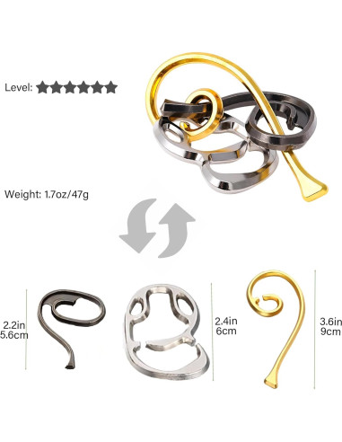 Rompecabezas de Metal Hokant 3D - Paquete 5E para Adultos