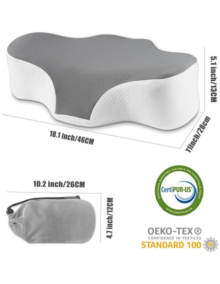 Almohada de Viaje Bespilow Ergonómica de Espuma de Memoria Almohada de Viaje Bespilow Ergonómica de Espuma de Memoria