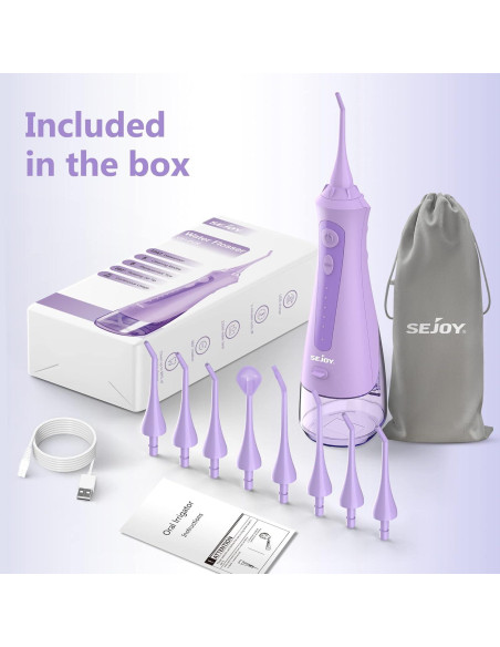 Irrigador Dental Inalámbrico Sejoy C91, 5 Modos, 230ml, IPX7 Irrigador Dental Inalámbrico Sejoy C91, 5 Modos, 230ml, IPX7