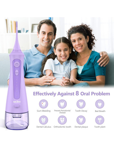 Irrigador Dental Inalámbrico Sejoy C91, 5 Modos, 230ml, IPX7