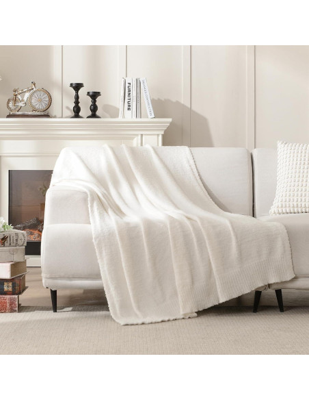 Manta de Tejer JOOJA 100% Poliester 203x152 cm Crema Manta de Tejer JOOJA 100% Poliester 203x152 cm Crema