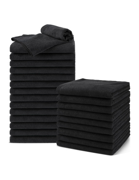 Paquete de 24 Toallas de Microfibra UNIMADE Negras 40x74 cm Paquete de 24 Toallas de Microfibra UNIMADE Negras 40x74 cm